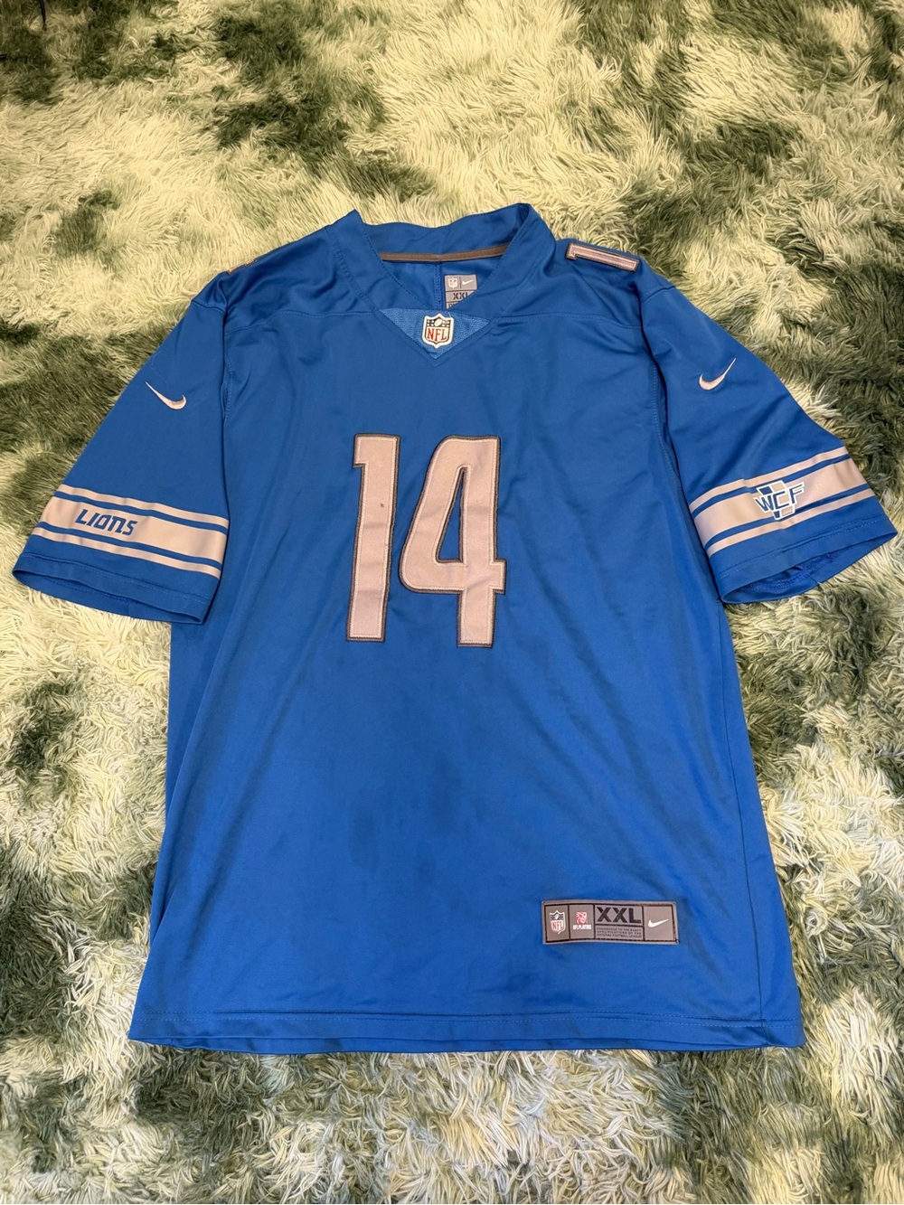 NFL Royal Blue #14 St. Brown Men’s Football Jersey